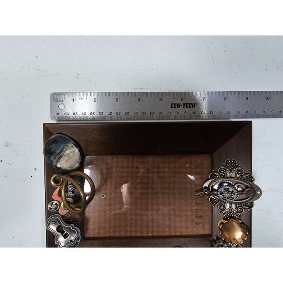 Handmade Steampunk Picture Frame Antique Look 8" X 6" Wood Metal Hanging - Picture 8 of 10